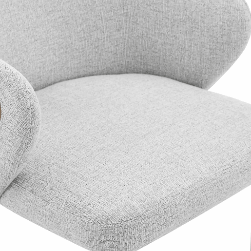 Conjunto de 2 cadeiras de jantar de 83 cm - Encosto com combinação de tecido cinzento claro e PU castanho, estrutura com pernas metálicas em forma de cruz - Cinza Claro, Castanho, Preto