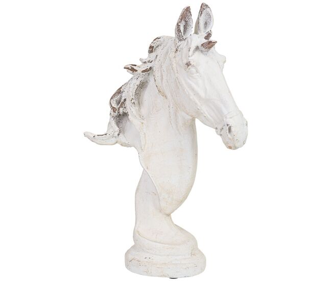 Figura decoración caballo de magnesio blanca 25x10x38 cm