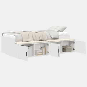 Estrutura de cama de solteiro para adultos Branco 80 x 200 cm Madeira processada