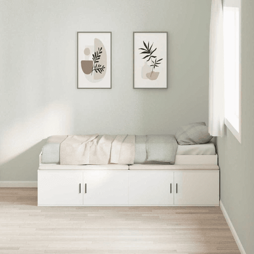 Estrutura de cama de solteiro para adultos Branco 80 x 200 cm Madeira processada
