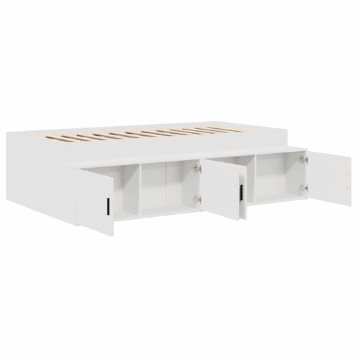 Estrutura de cama de solteiro para adultos Branco 80 x 200 cm Madeira processada