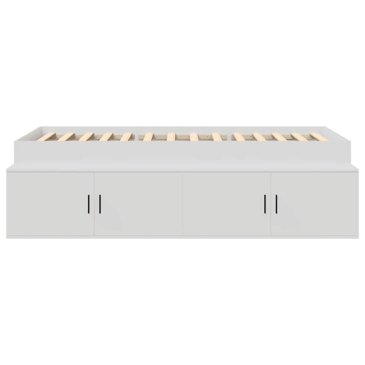 Estrutura de cama de solteiro para adultos Branco 80 x 200 cm Madeira processada