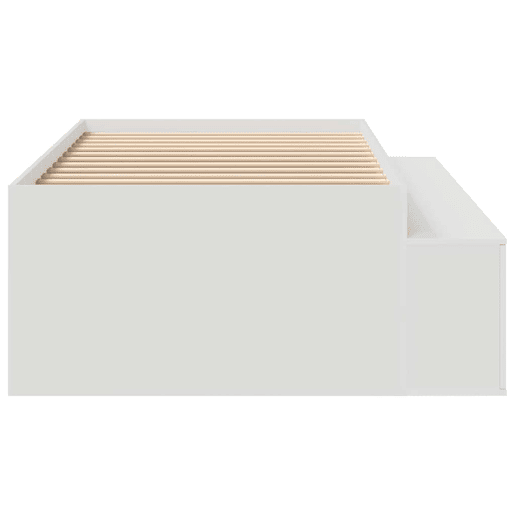Estrutura de cama de solteiro para adultos Branco 80 x 200 cm Madeira processada