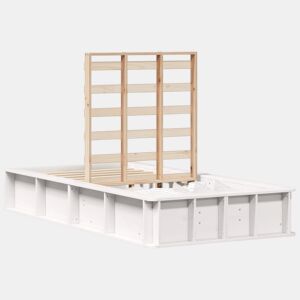 Estrutura de cama de solteiro para adultos - Branco 80 x 200 cm Madeira de Pinheiro Sólida