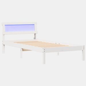 Estrutura de cama de solteiro para adultos com Cabeceira - Branco 100 x 200 cm