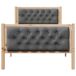 Estructura de cama individual para adultos Estructura de cama individual para adultos Gris Oscuro/ Madera