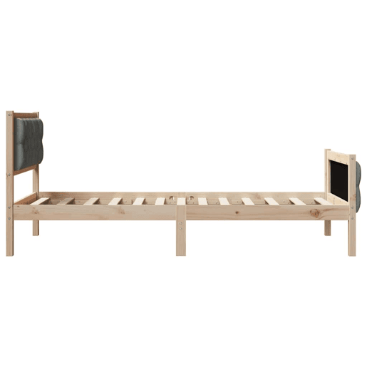 Estrutura de cama de solteiro para adultos com cabeceira Cinza Escuro 90 x 200 cm
