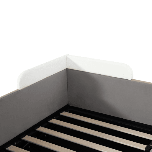 Cama individual 90x200 cm - Cama infantil hidráulica com arrumação - Cinza Cama individual 90x200 cm - Cama infantil hidráulica com arrumação - Cinza