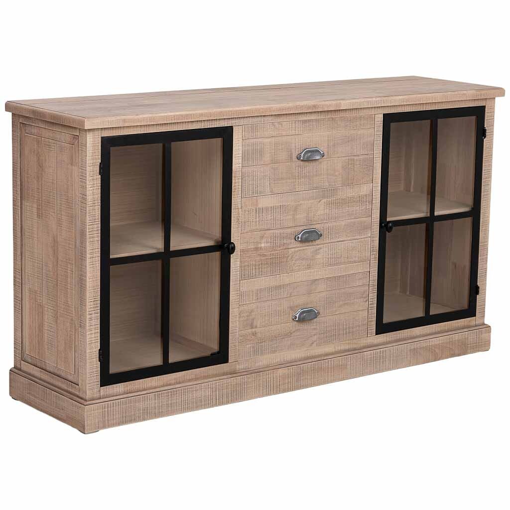 Aparador de madera marrón 150×40×83h cm