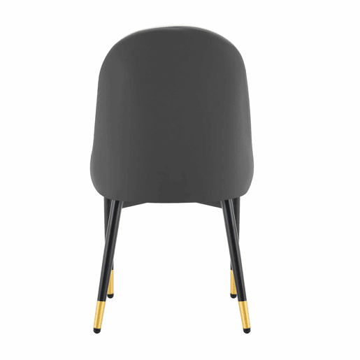 Conjunto de 2 cadeiras em PU, 2 unidades - encosto com padrão em forma de relâmpago, estofamento espesso e altamente elástico - cinzento escuro, branco e preto