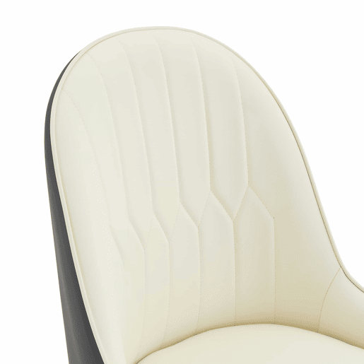 Conjunto de 2 cadeiras em PU, 2 unidades - encosto com padrão em forma de relâmpago, estofamento espesso e altamente elástico - cinzento escuro, branco e preto