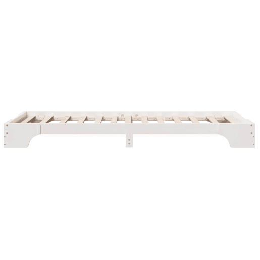 Estrutura de cama de solteiro para adultos - Branco 75 x 190 cm Madeira de Pinheiro Sólida