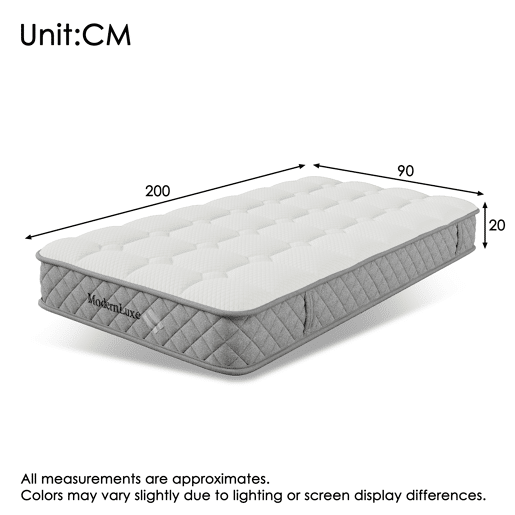 Cama hidráulica 90x200 cm - Com LED, armazenamento, portas USBType-C - Cinza