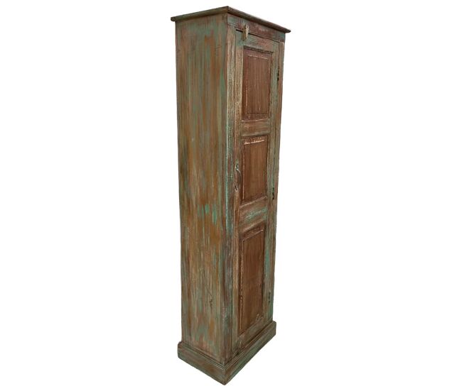 Armario de madera acabado artesanal marrón 56x36x194h cm