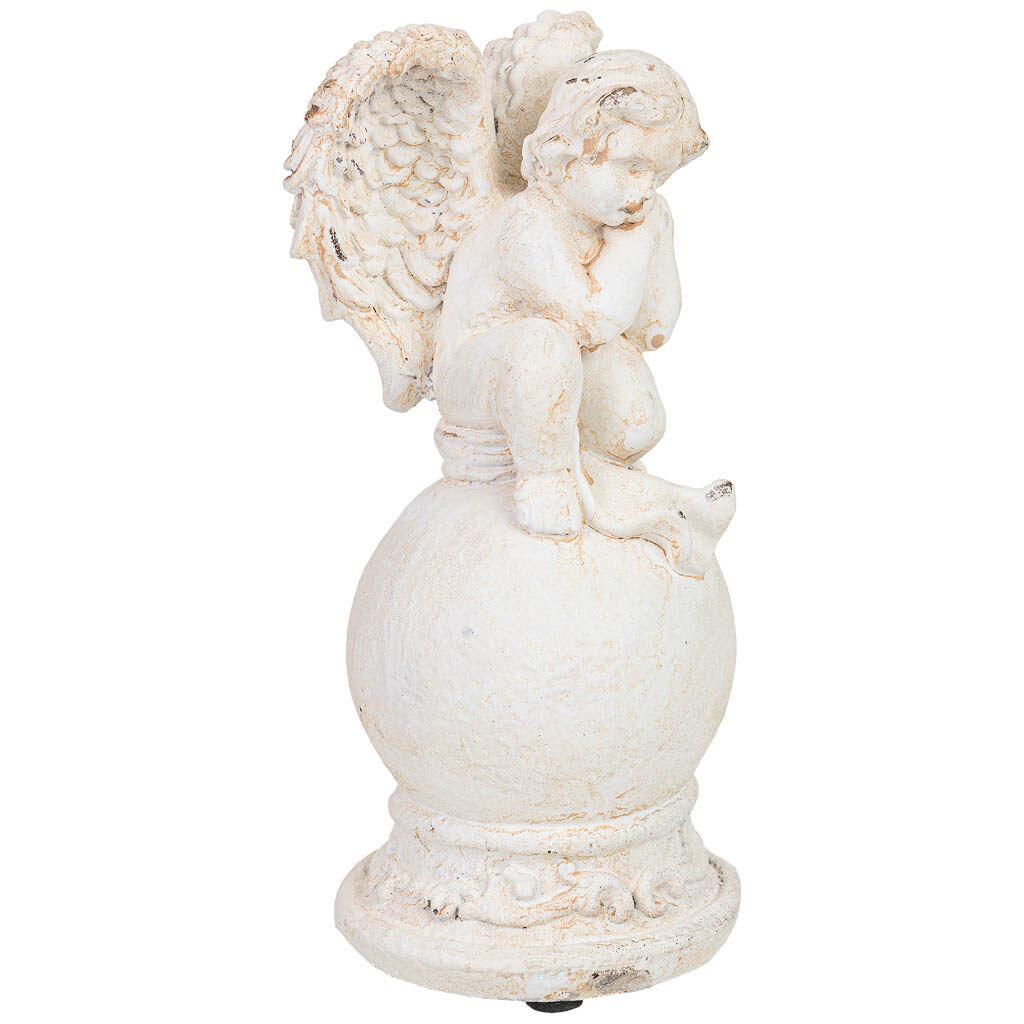 Figura decoración ángel de magnesio blanco 12x12x25h cm