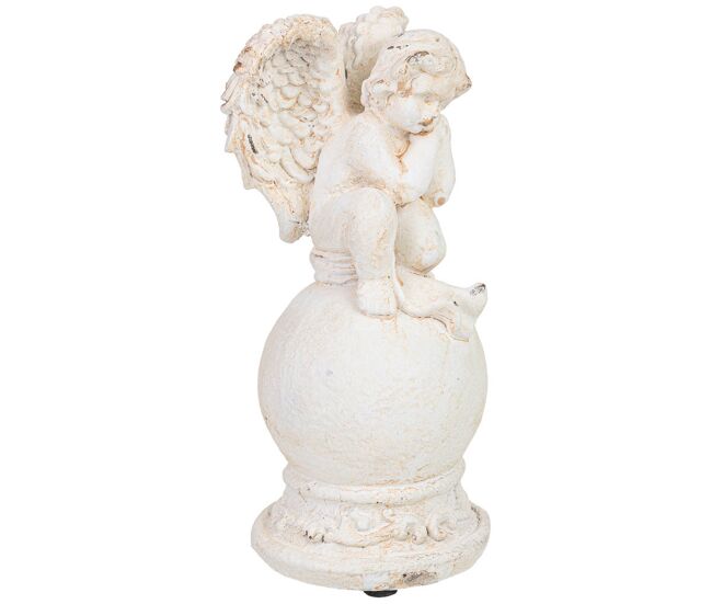 Figura decoración ángel de magnesio blanco 12x12x25h cm