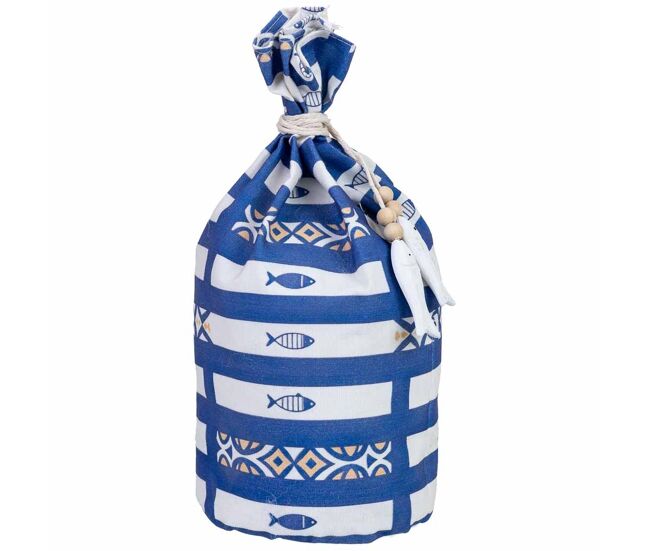 Tope de puerta de algodón marinero azul 12x12x26 cm