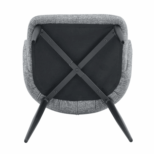 Conjunto de 2 cadeiras de jantar de 83 cm - Encosto envolvente - Cor preta, cinzenta