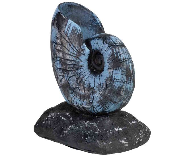Figura decoración caracola de resina azul 12x10x17h cm