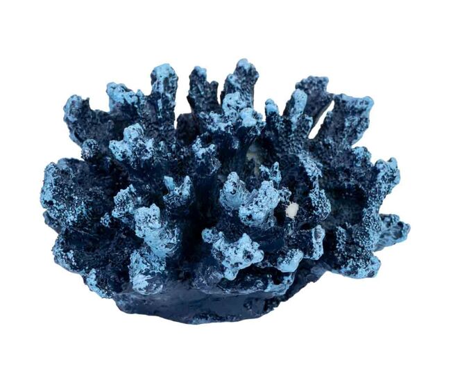 Figura de decoración coral de resina azul 10x9x6h cm