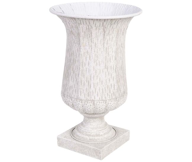Jarrón de metal gris 36.5x36.5x61h cm