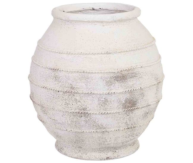 Jarrón de magnesio blanco 45x45x47 cm