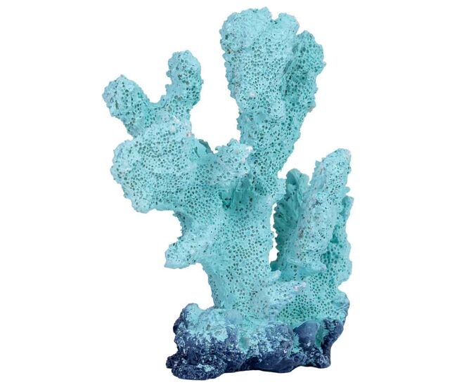 Figura de decoración coral de resina azul 12x5x12h cm