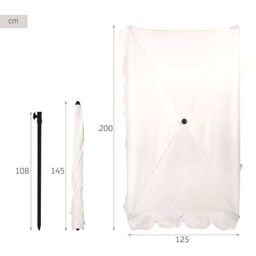 Aktive Guarda-sol retangular 200x125 cm cor creme com proteção solar Aktive Guarda-sol retangular 200x125 cm cor creme com proteção solar