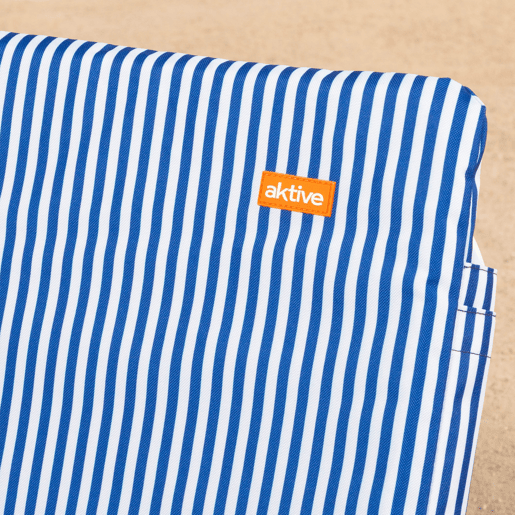 Aktive Cadeira de praia leve com pega 46x60x50 cm às riscas azuis e brancas