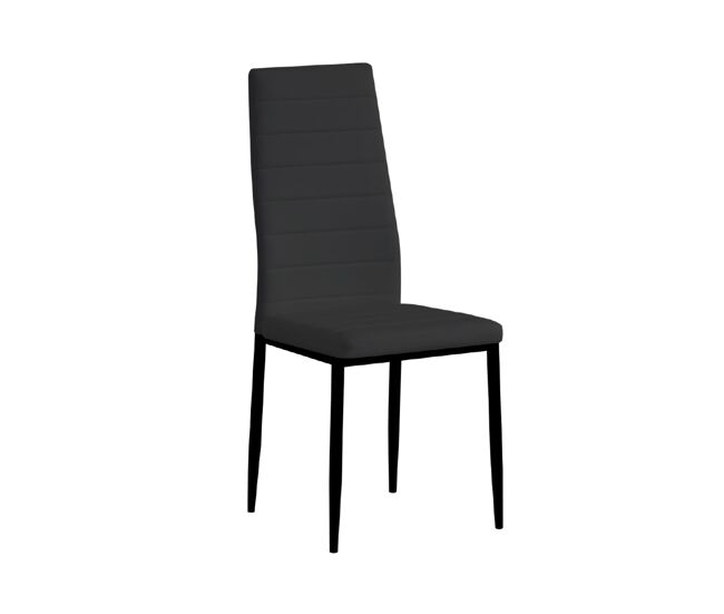 Set de 4 sillas de comedor tapizadas corina negro para hogar moderno mueble de almacenaje - homekit