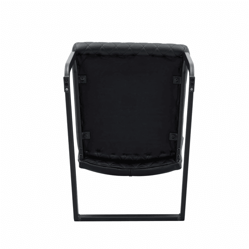 Conjunto de mesa e cadeiras de 60 cm - Mesa em MDF com pés pretos + 2 cadeiras de jantar com encosto em losango e estrutura metálica - Preto, Nogueira