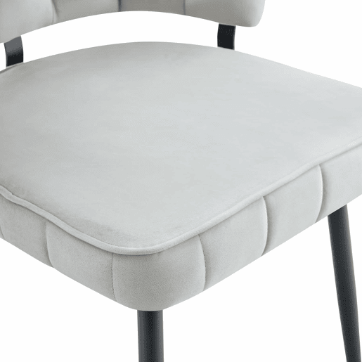 Conjunto de mesa e cadeiras de 60 cm - Mesa redonda em MDF com pernas pretas + 2 cadeiras cinza claro com encosto em forma de pétala e pernas de metal pretas - Cinza claro, nogueira + preto