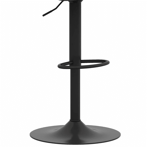 Conjunto de balcão de 89 cm - 4 bancos giratórios com tecido técnico castanho, estrutura metálica preta, mesa de vidro - Castanho+Preto, Transparente