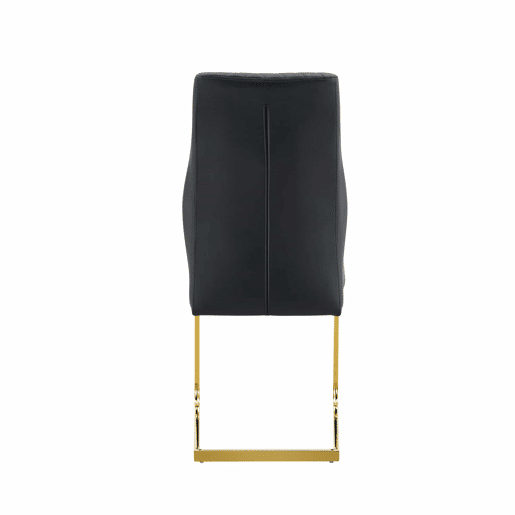 Conjunto de mesa e cadeiras de 60 cm - Mesa em MDF nogueira com pés dourados + 2 cadeiras pretas com padrão em losangos e estrutura dourada - Preto+Dourado, Nogueira