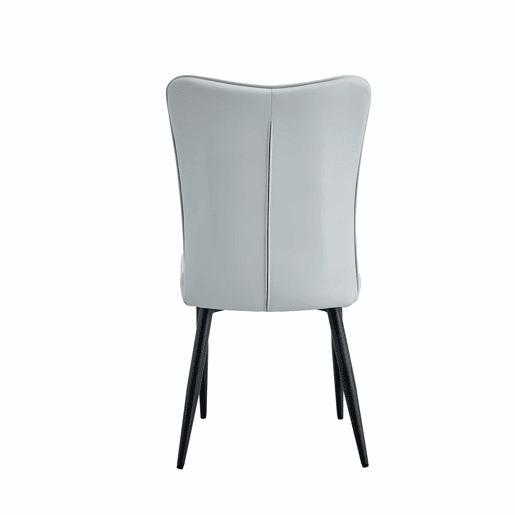 Conjunto de mesa e cadeiras de 60 cm - Mesa redonda em MDF com 2 cadeiras de jantar em PU - Cinza claro e preto