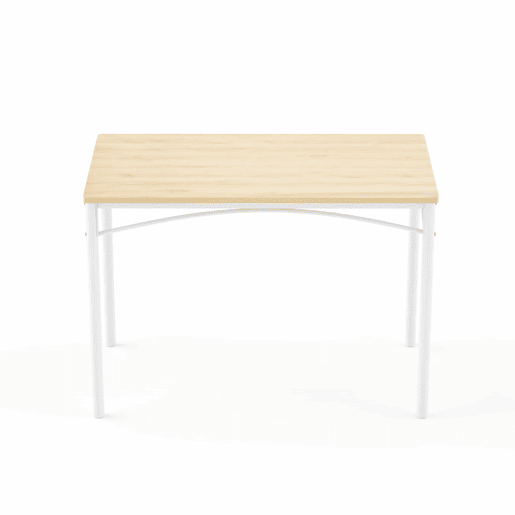 Conjunto de mesa de jantar 110 x 60 x 76,5 cm - Estilo industrial, 4 cadeiras de jantar - Natural e branco