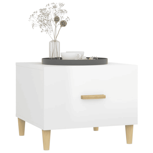2pcs Mesas de Centro - Mesas baixas 50x50x40 cm branco brilhante