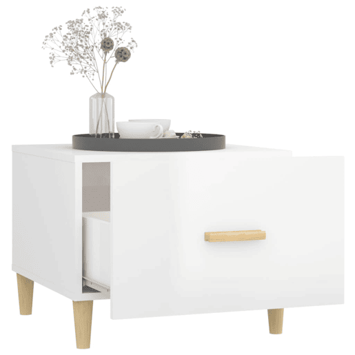 2pcs Mesas de Centro - Mesas baixas 50x50x40 cm branco brilhante