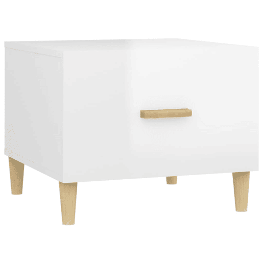2pcs Mesas de Centro - Mesas baixas 50x50x40 cm branco brilhante