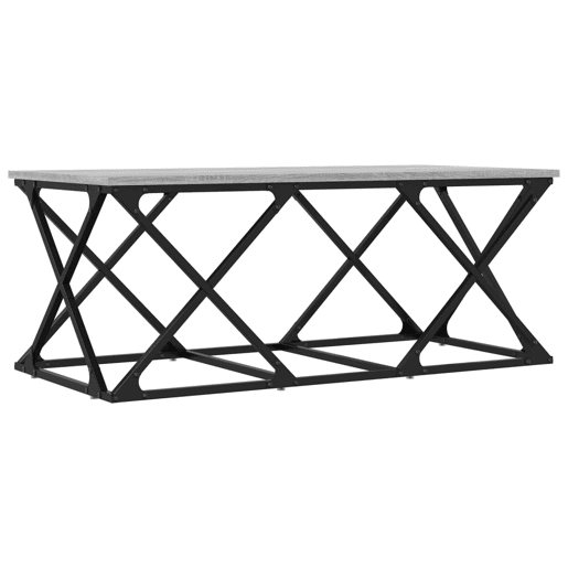 Mesa de Centro, Mesa baixa, 100x49x40 cm derivados de madeira cinza sonoma
