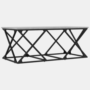 Mesa de Centro, Mesa baixa, 100x49x40 cm derivados de madeira cinza sonoma