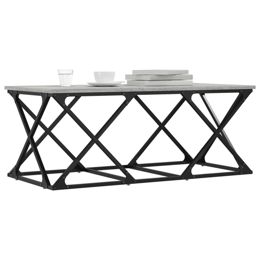 Mesa de Centro, Mesa baixa, 100x49x40 cm derivados de madeira cinza sonoma