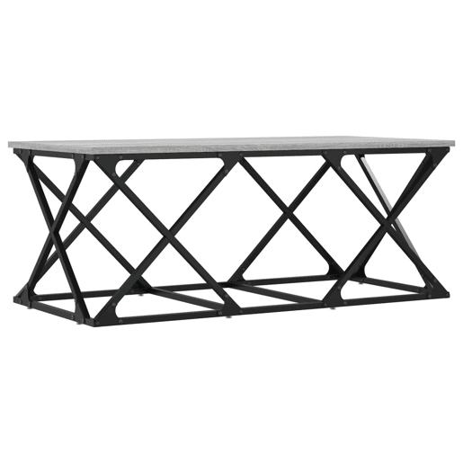 Mesa de Centro, Mesa baixa, 100x49x40 cm derivados de madeira cinza sonoma