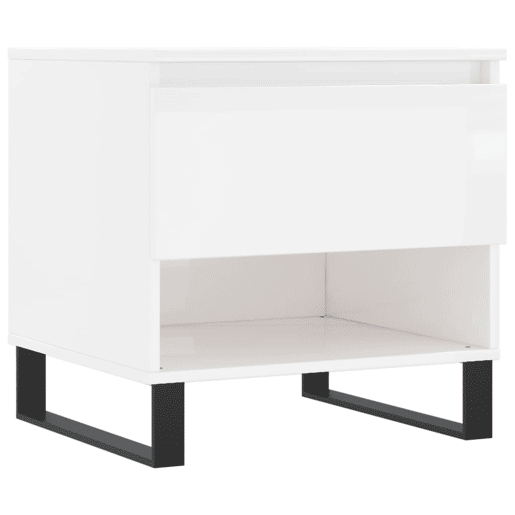 2pcs Mesas de centro, Mesas baixas 50x46x50cm deriv. madeira branco brilhante