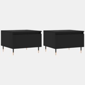2pcs Mesas de centro, Mesas baixas 50x46x35 cm derivados de madeira preto