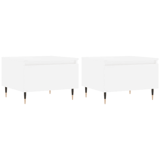 2pcs Mesas de centro, Mesas baixas 50x46x35 cm derivados de madeira branco