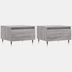 2pcs Mesas de centro, Mesas baixas 50x46x35cm deriv. madeira cinzento sonoma
