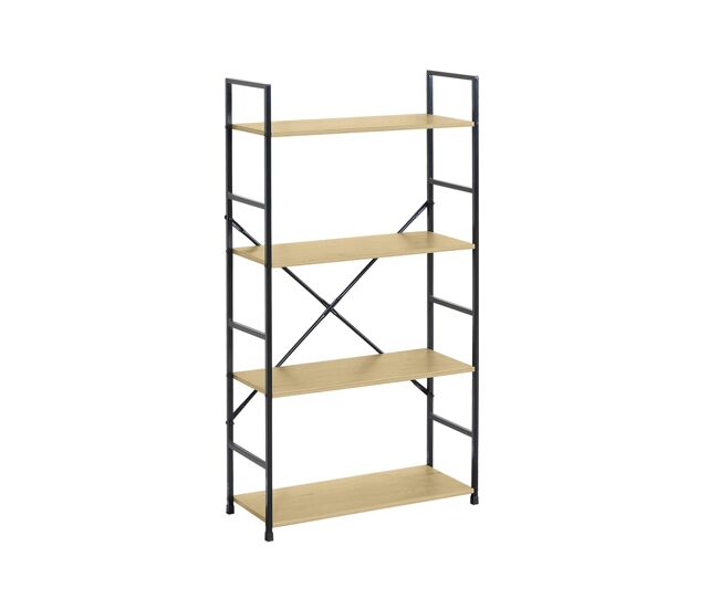 Estantería mara - color madera natural y negro - homekit