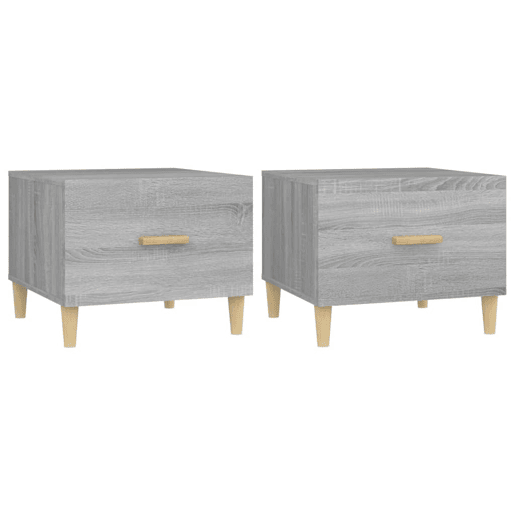 2pcs Mesas de centro, Mesas baixas 50x50x40 cm madeira proc. sonoma cinza