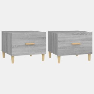 2pcs Mesas de centro, Mesas baixas 50x50x40 cm madeira proc. sonoma cinza